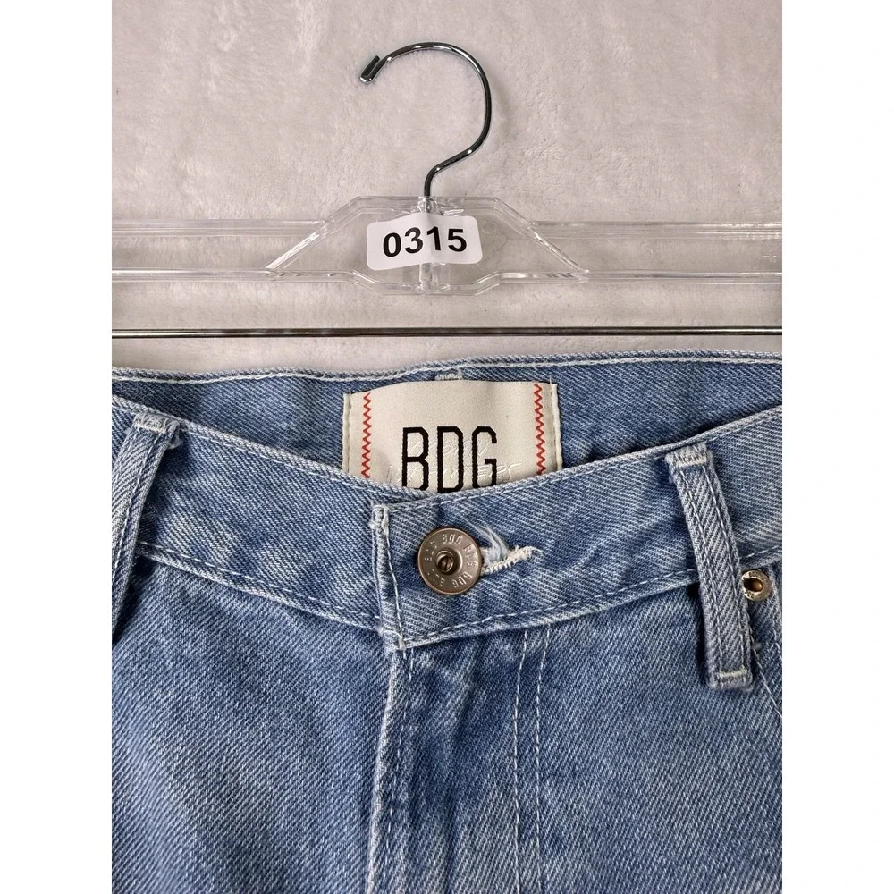 BDG Baggy‎ Fit Jeans Mens 33x32 Light Fade Distressed Wide Leg Raw Edge